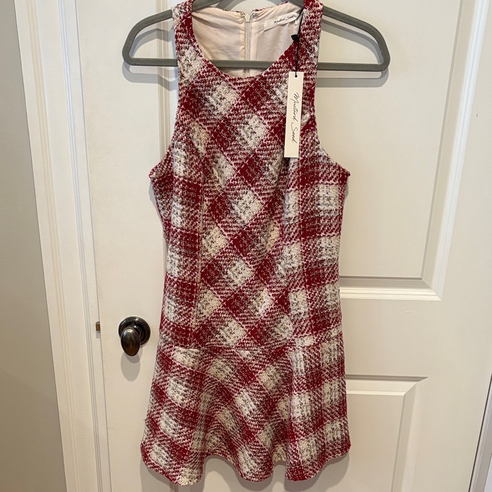 Mustard Seed Red and White Checkered Mini Dress